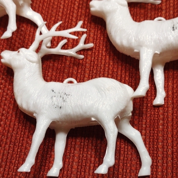 Vintage Celluloid Reindeer Set Christmas Ornaments - Picture 6 of 7
